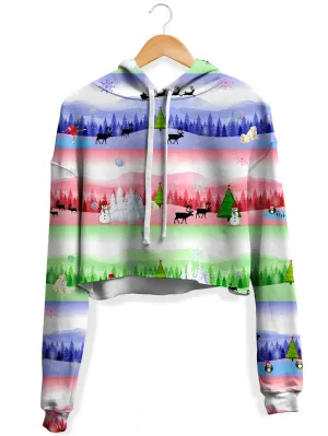 Christmas Wonderland Fleece Crop Hoodie