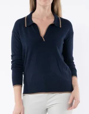 Collared Pullover Navy