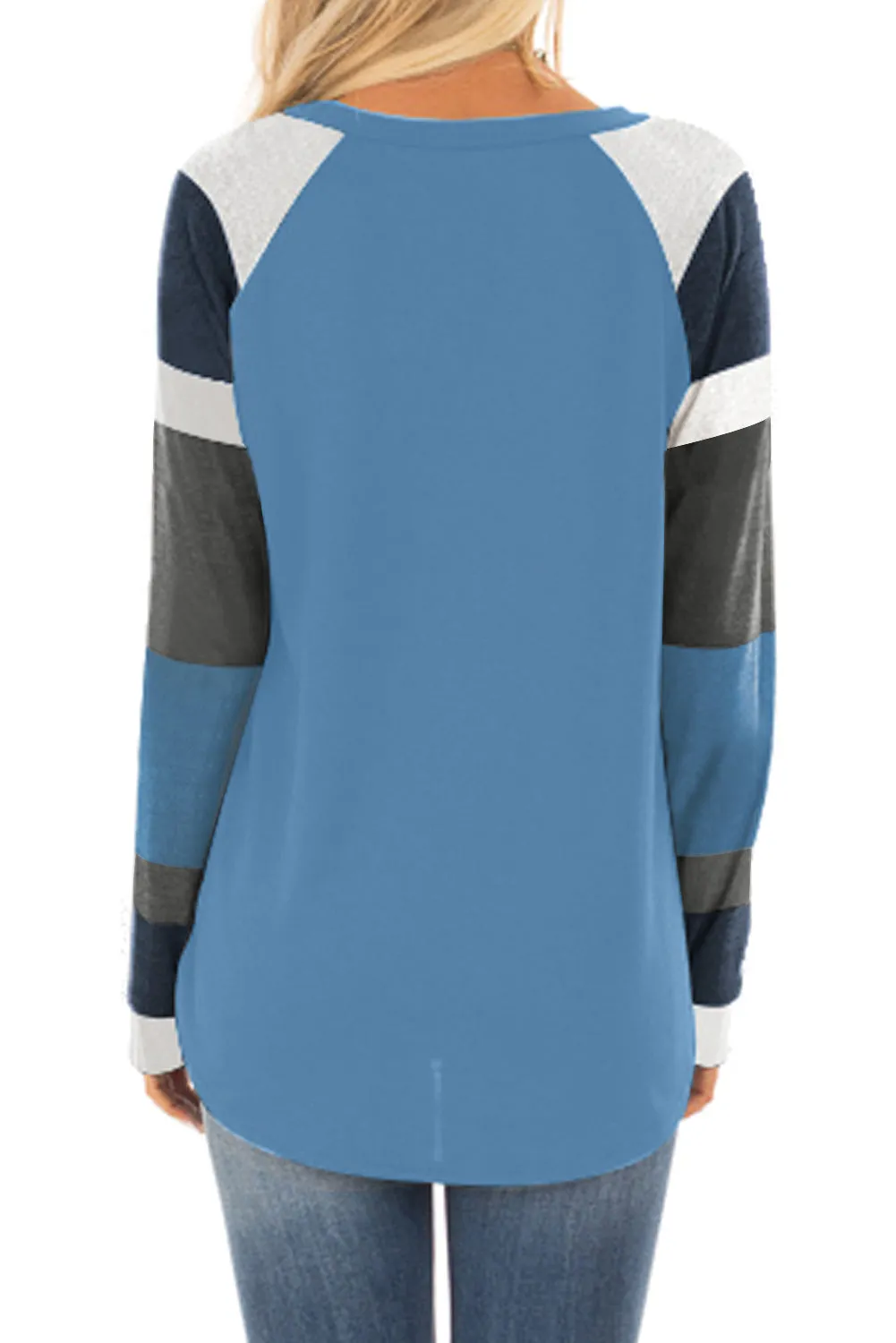 Color Block Long Sleeves Pullover Top