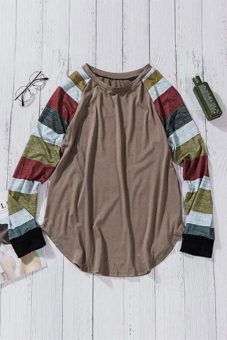 Color Block Long Sleeves Pullover Top