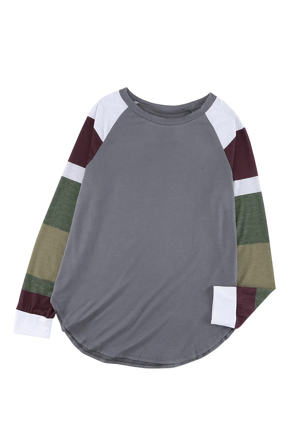 Color Block Long Sleeves Pullover Top