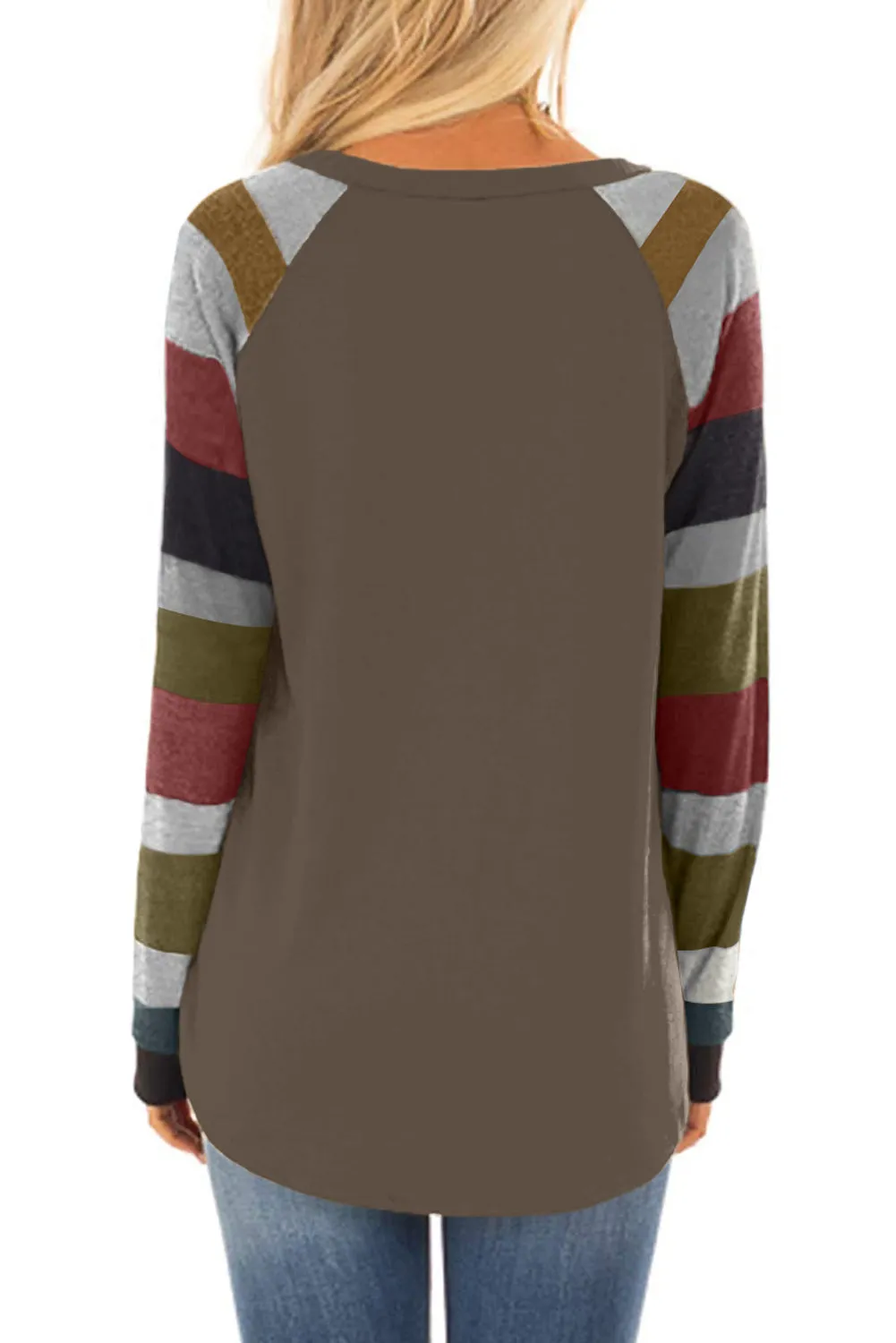 Color Block Long Sleeves Pullover Top