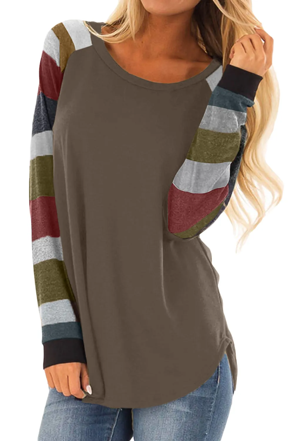 Color Block Long Sleeves Pullover Top