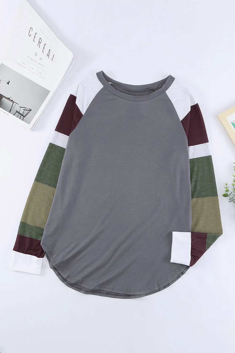 Color Block Long Sleeves Pullover Top