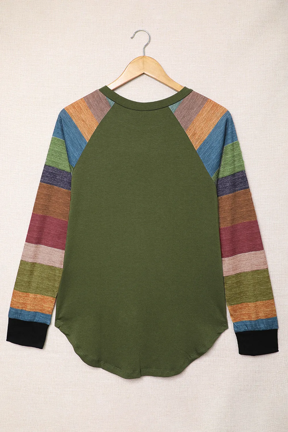 Color Block Long Sleeves Pullover Top