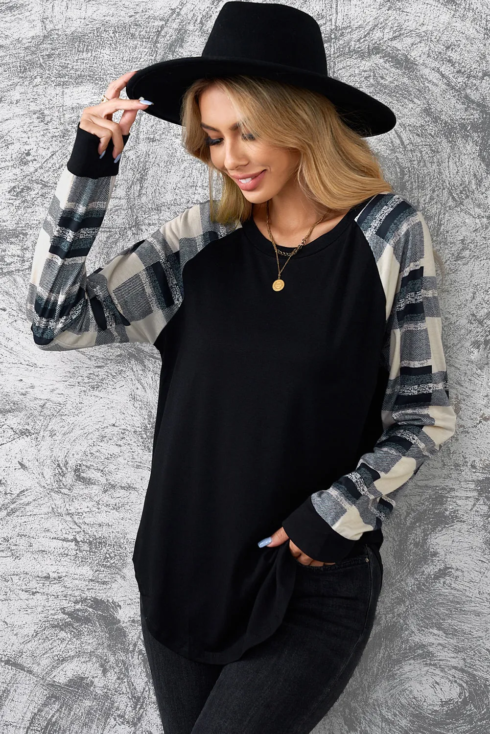 Color Block Long Sleeves Pullover Top