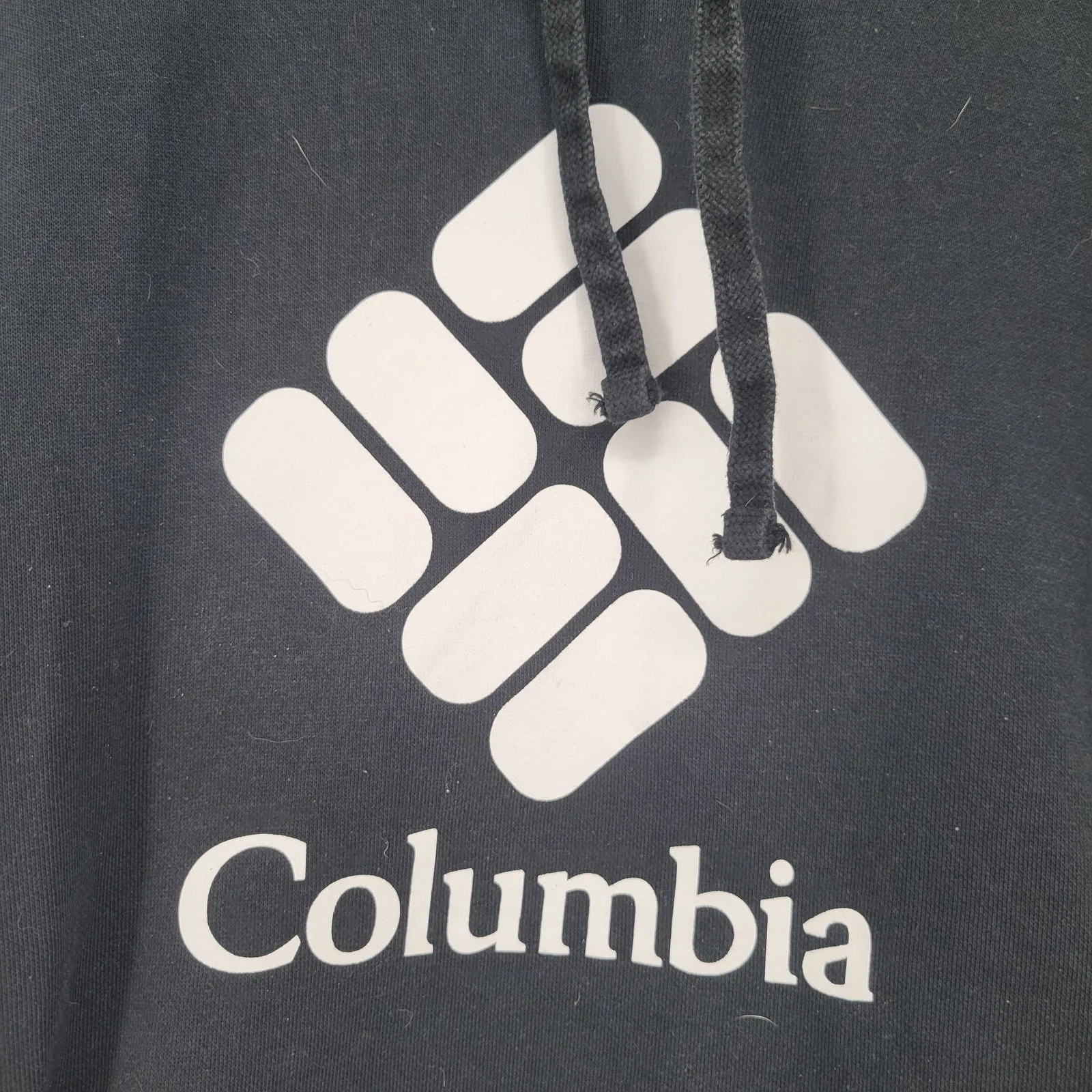 Columbia Womens Sz S Pullover Hoodie Sweatshirt Black White Logo