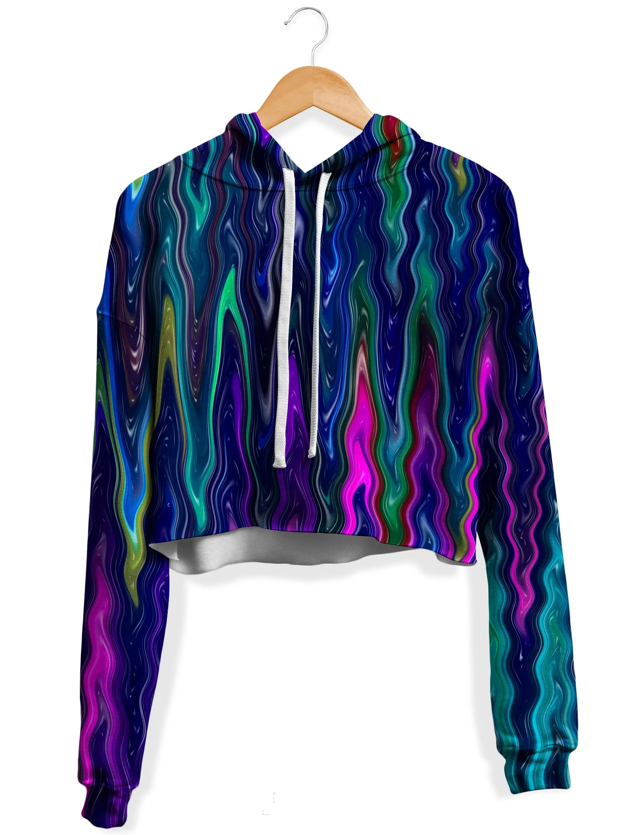 Cosmic Vibrations Fleece Crop Hoodie