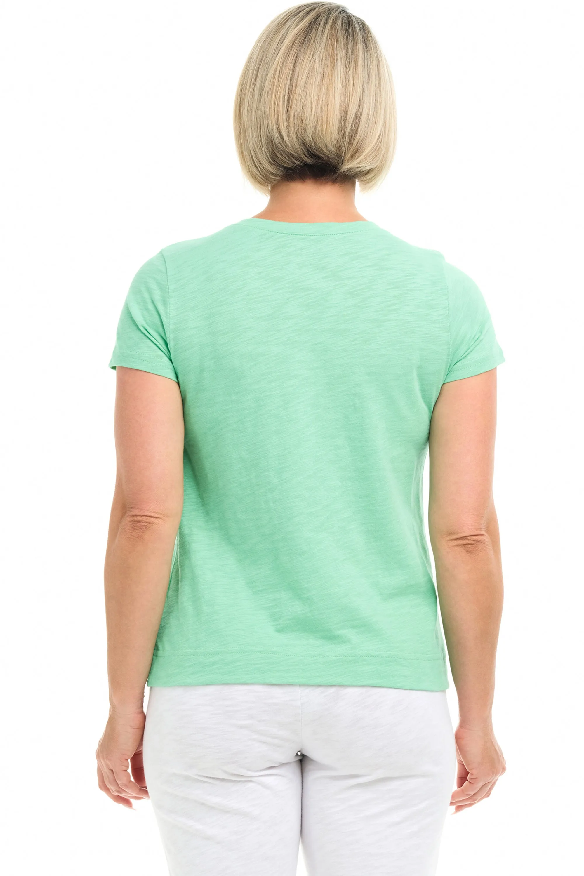 Cotton Slub V-Neck Tee