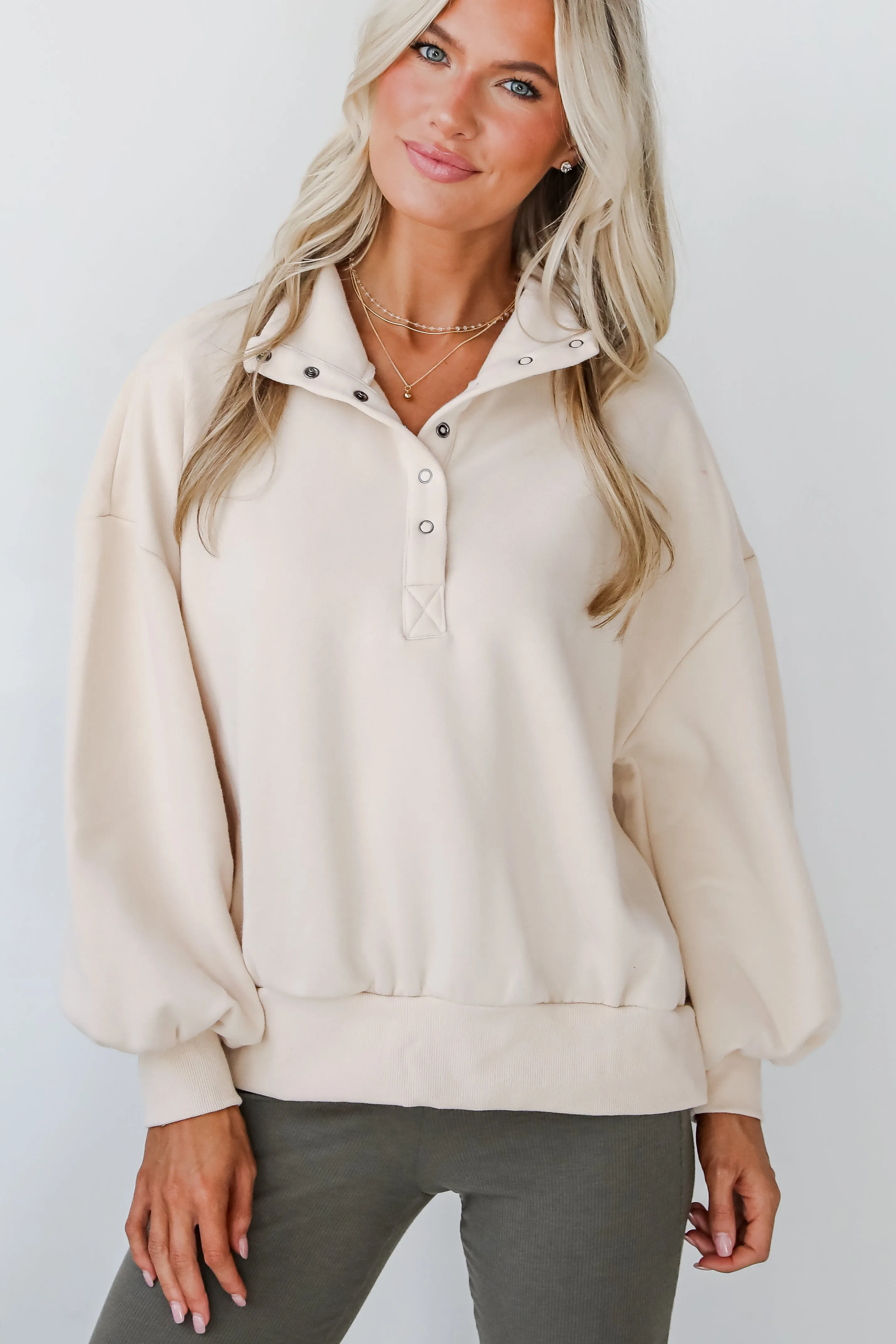 Cozy Weekend Plans Cream Pullover - DOORBUSTER