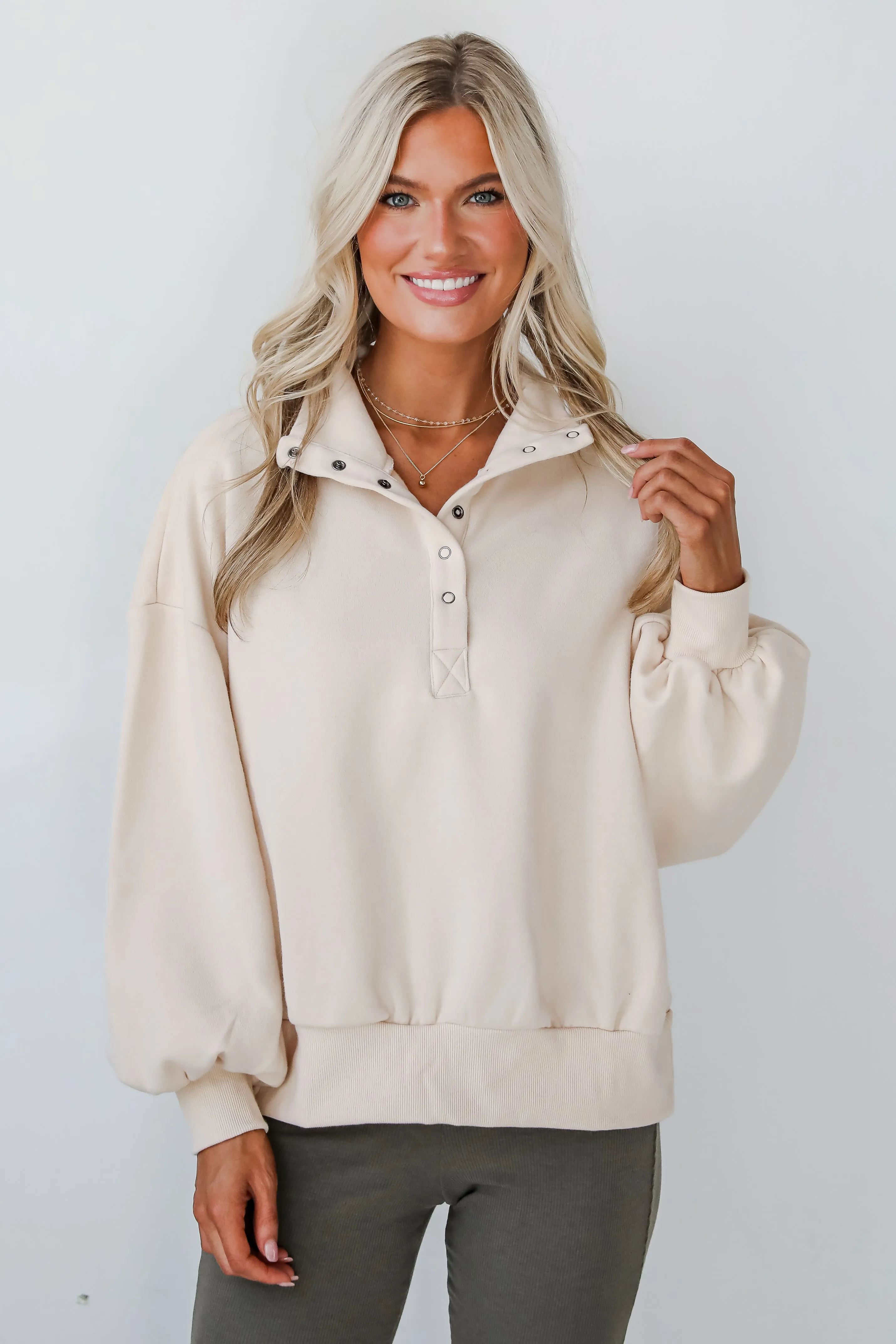 Cozy Weekend Plans Cream Pullover - DOORBUSTER