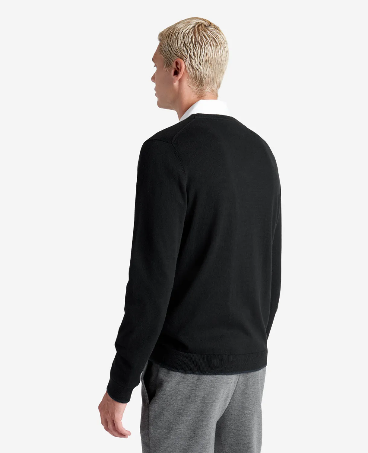 Crew Neck Sweater with Tipping Details