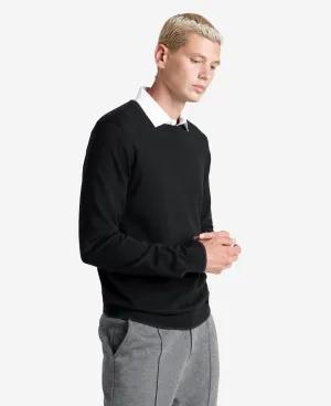 Crew Neck Sweater with Tipping Details