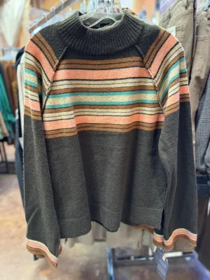 Cuffed LS stripe sweater