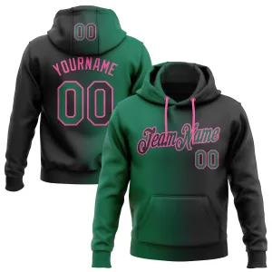 Custom Stitched Black Kelly Green-Pink Gradient Fashion Sports Pullover Sweatshirt Hoodie