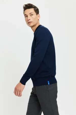 Daniel Extra Fine Merino Wool Pullover Blue