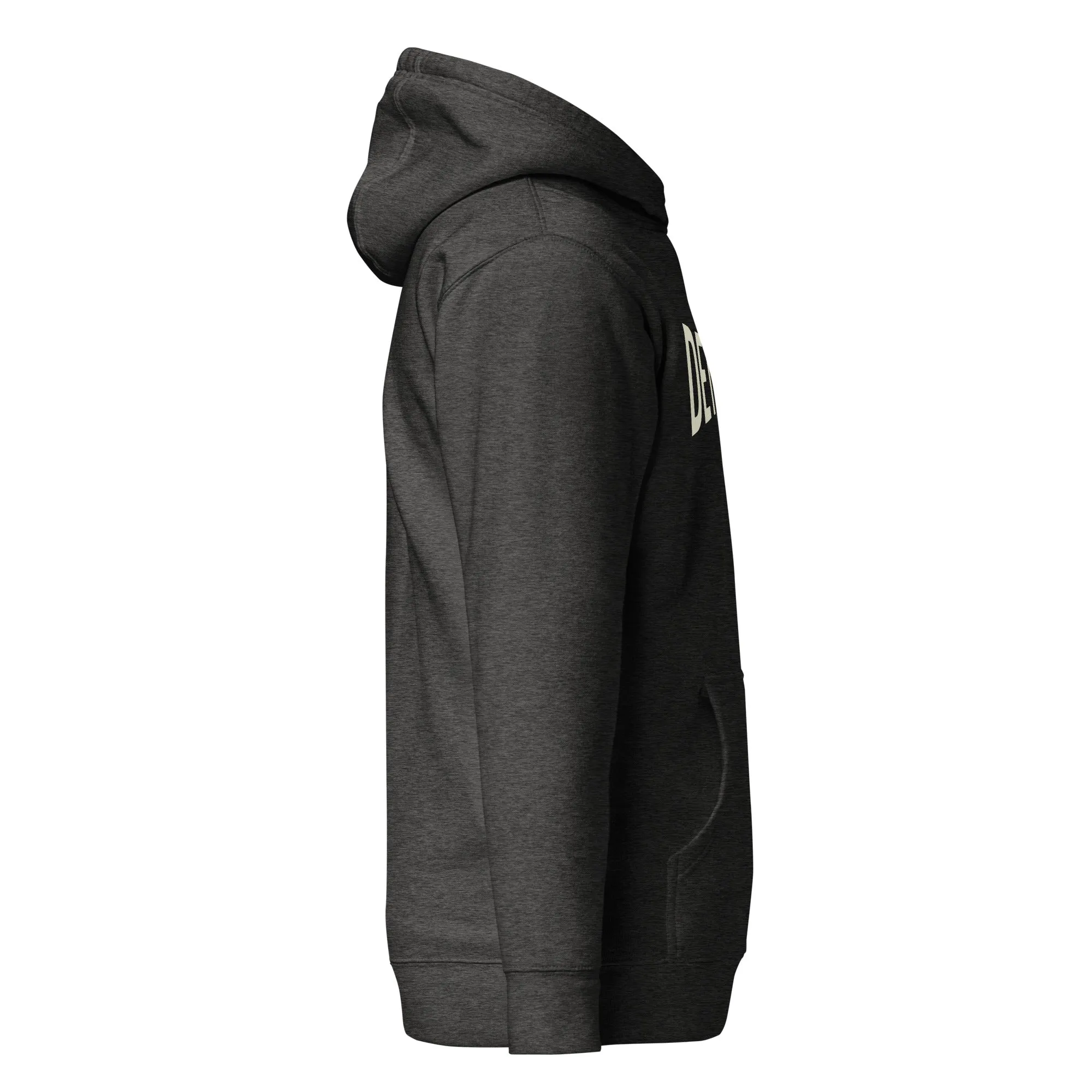 Detroit Champ Premium Pullover Unisex Hoodie - Charcoal Heather / Soft Cream