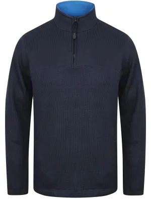 Douglas Textured Fleece Lined Pullover In Midnight Blue - Northern Expo