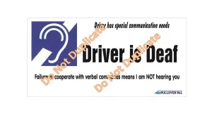 Driver is Deaf Card / I am Deaf Card (Card Only)