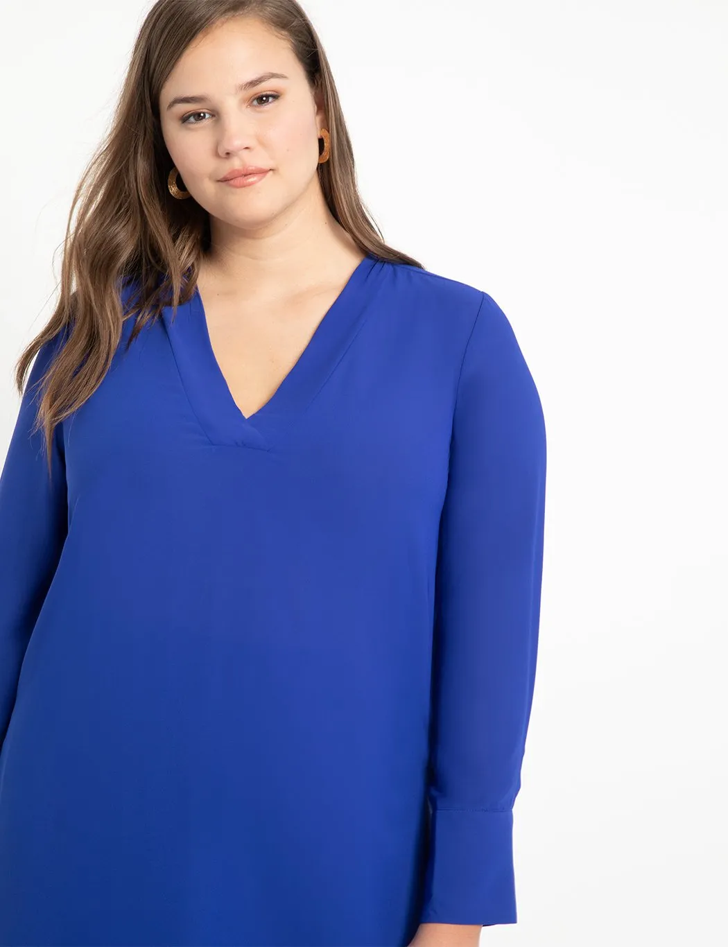 Easy V Neck Tunic in Cobalt