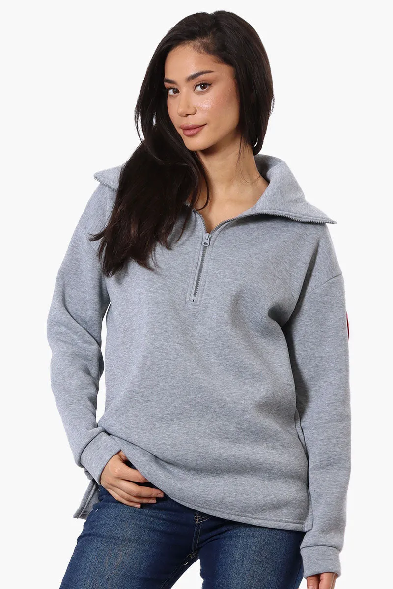 Fahrenheit Basic 1/4 Zip Pullover Sweater - Grey