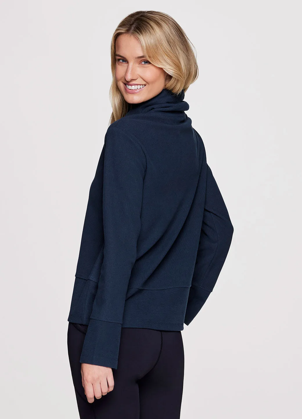 Faith Textured Fleece Cowl Neck Pullover