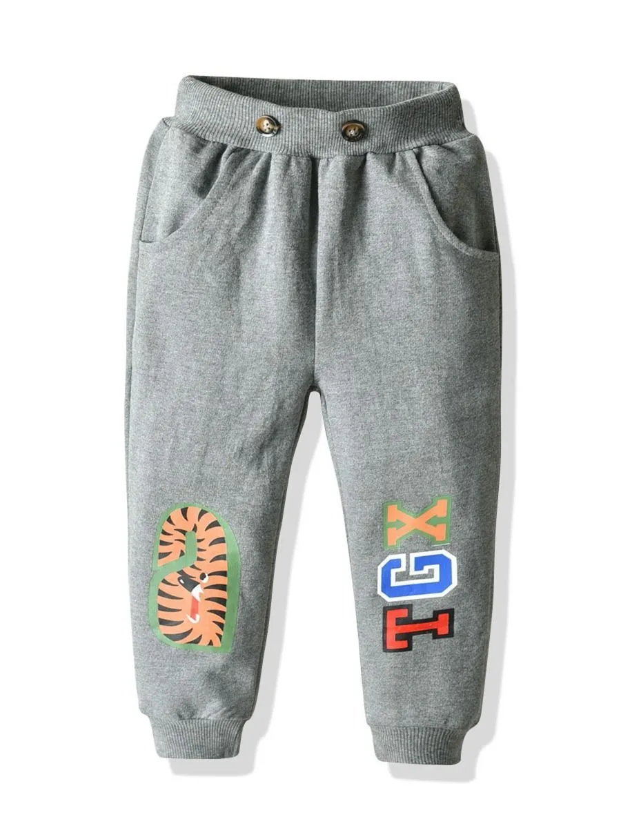 Fall Toddler Little Boy Cartoon Printed Causal Pants