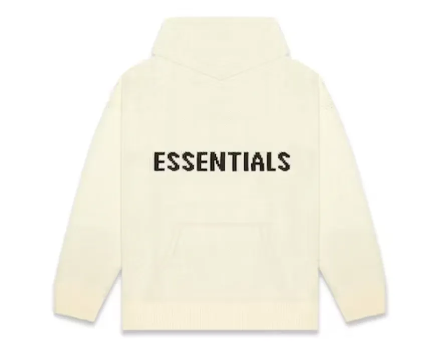 Fear of God Essentials Knit Pullover Hoodie (Cream)