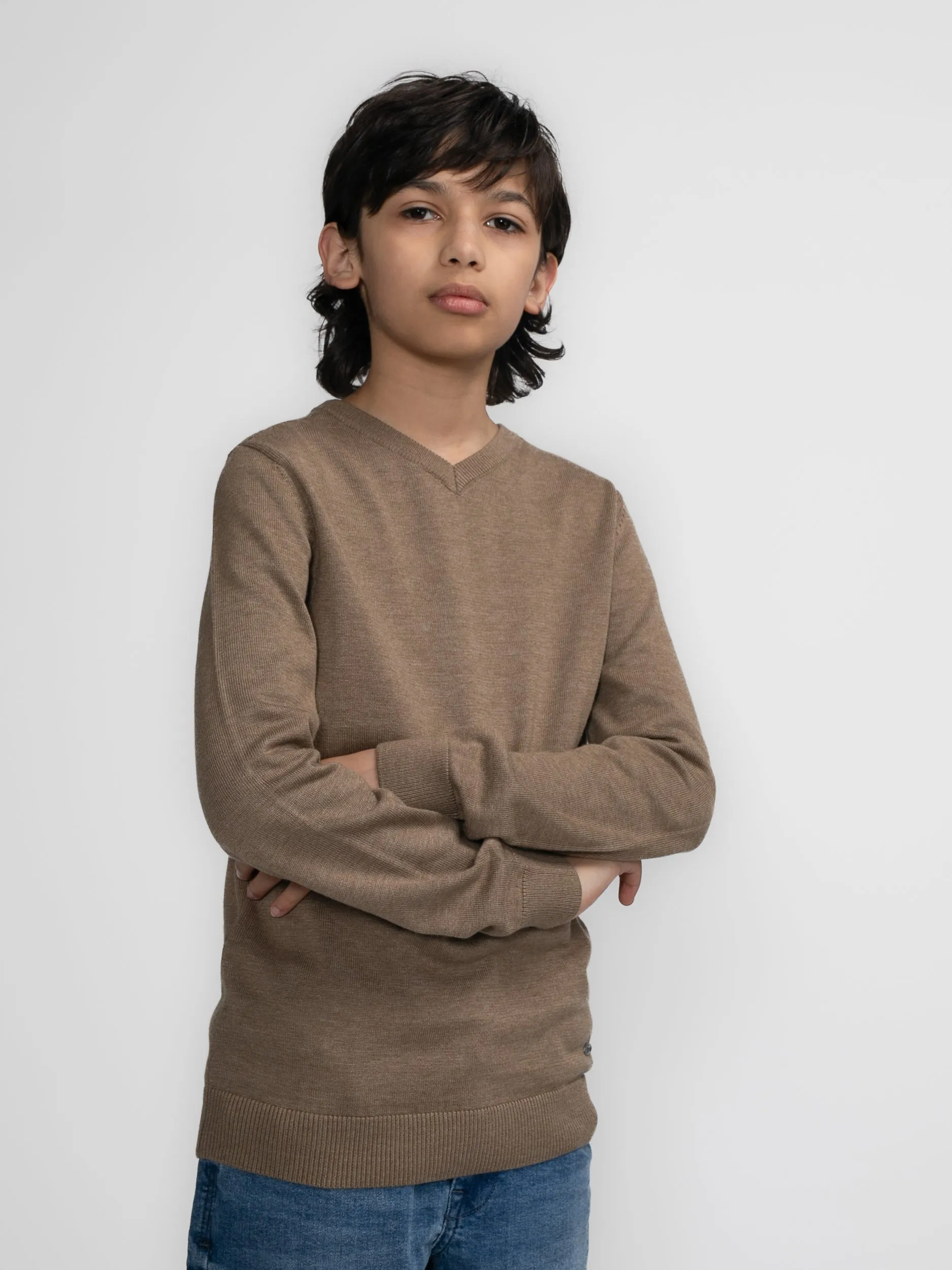 Fine-knit V-neck Sweater Kotzebue