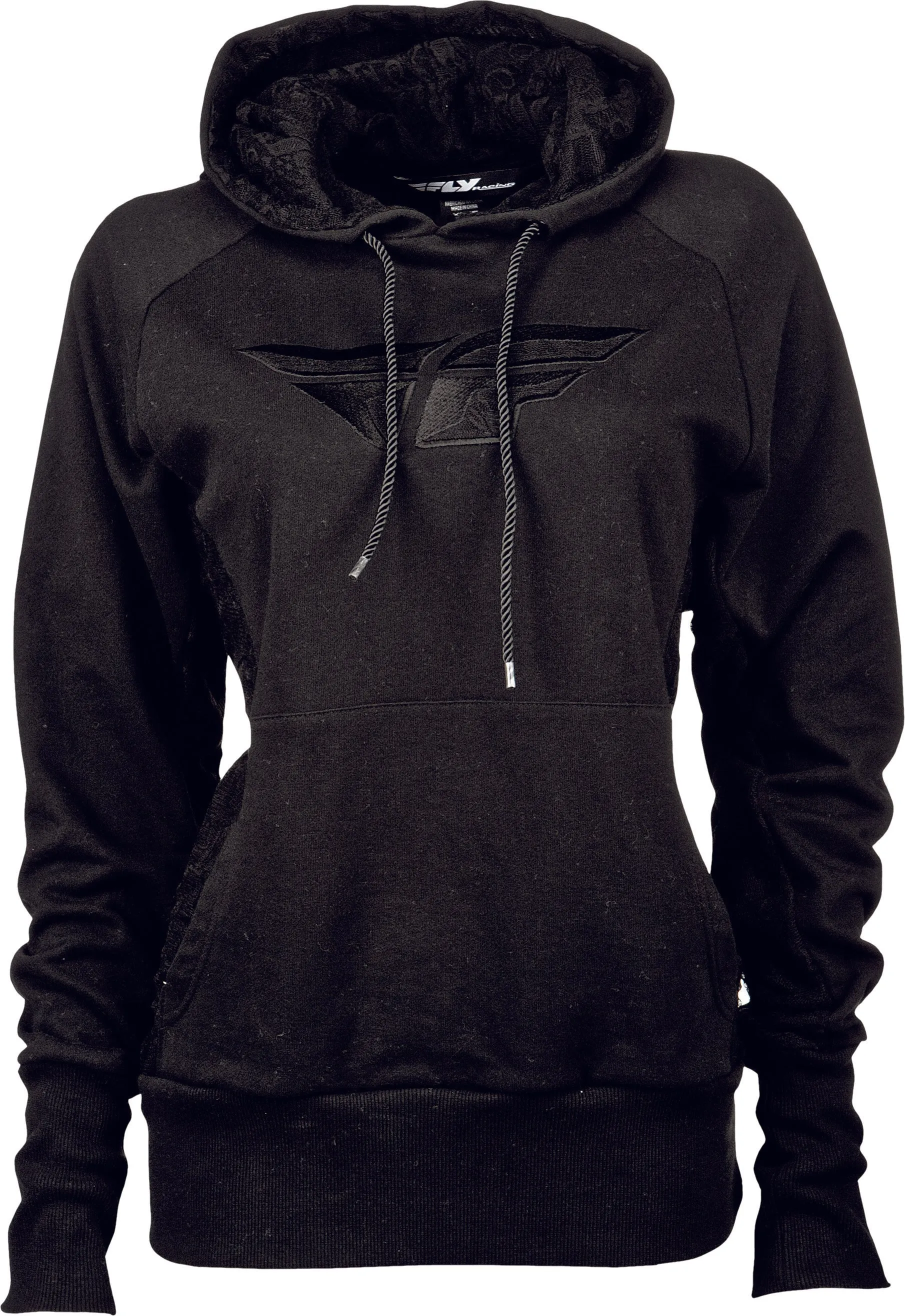 FLY RACING LACED PULLOVER HOODIE BLACK X/2X 358-00903