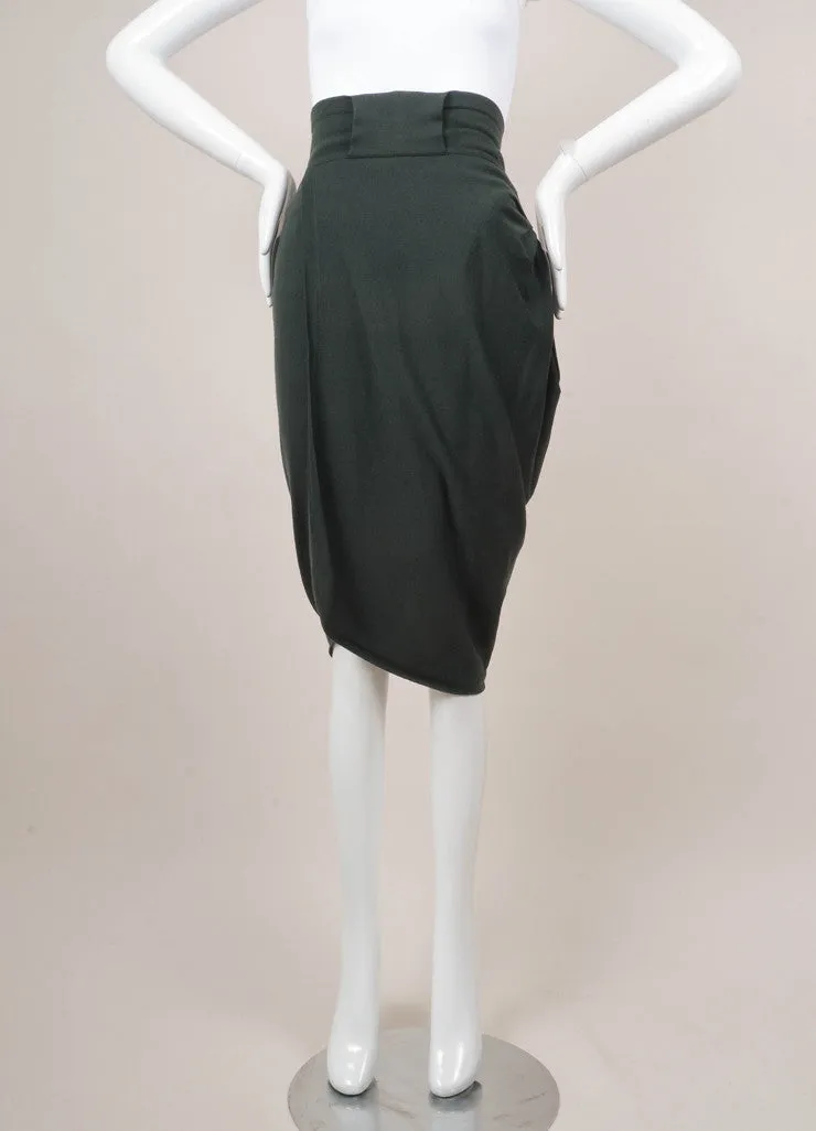 Forest Green Wool Three Piece Skirt and Sweater Set