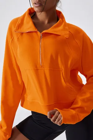 French Terry Half-Zip Pullover Sweatshirt