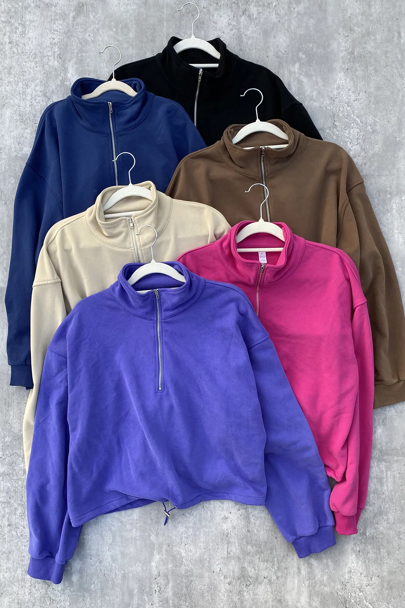 Front Closure Pullover Sweatshirt Relaxed Fit