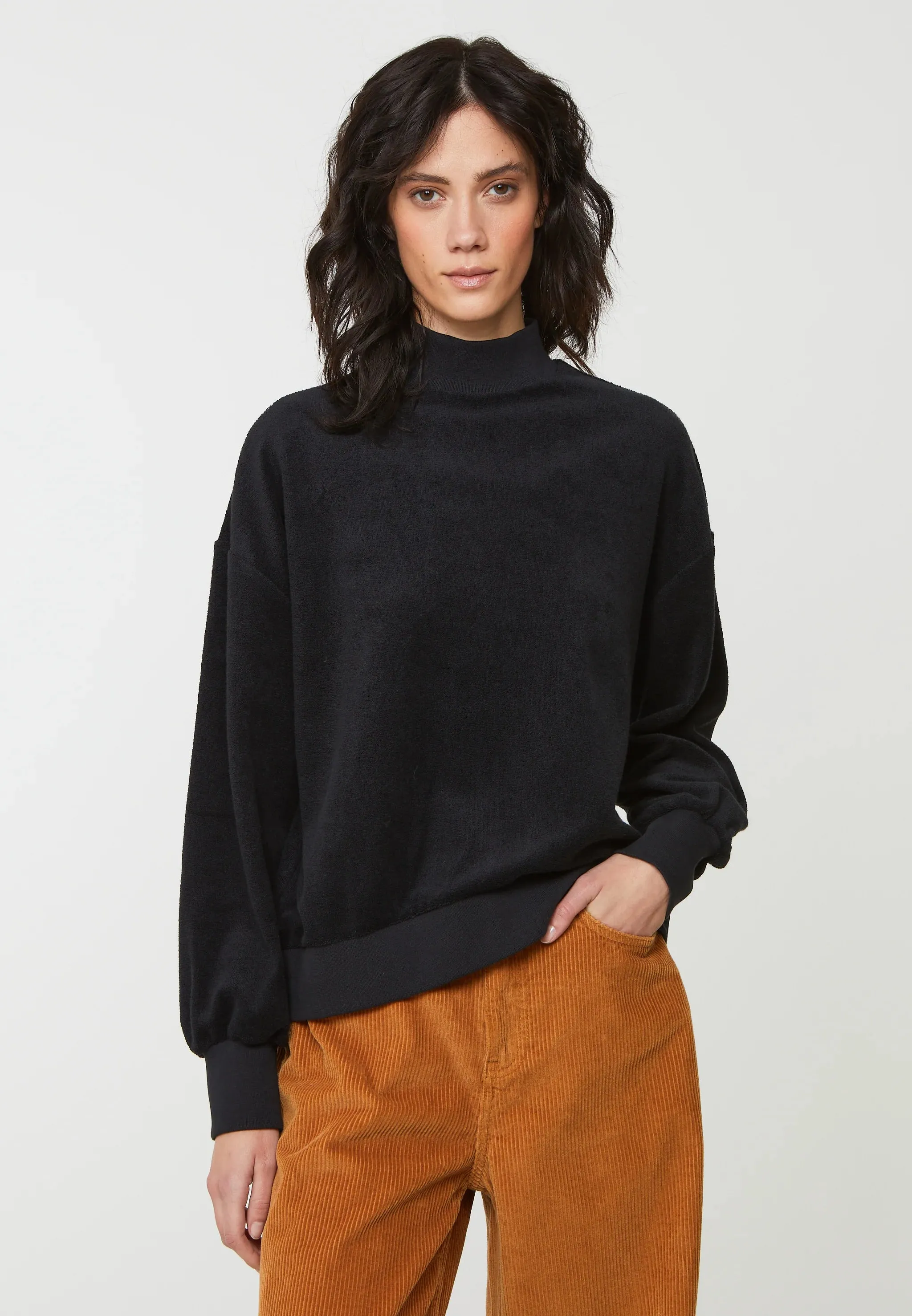 Frottee Sweatshirt DICHONDRA black | recolution