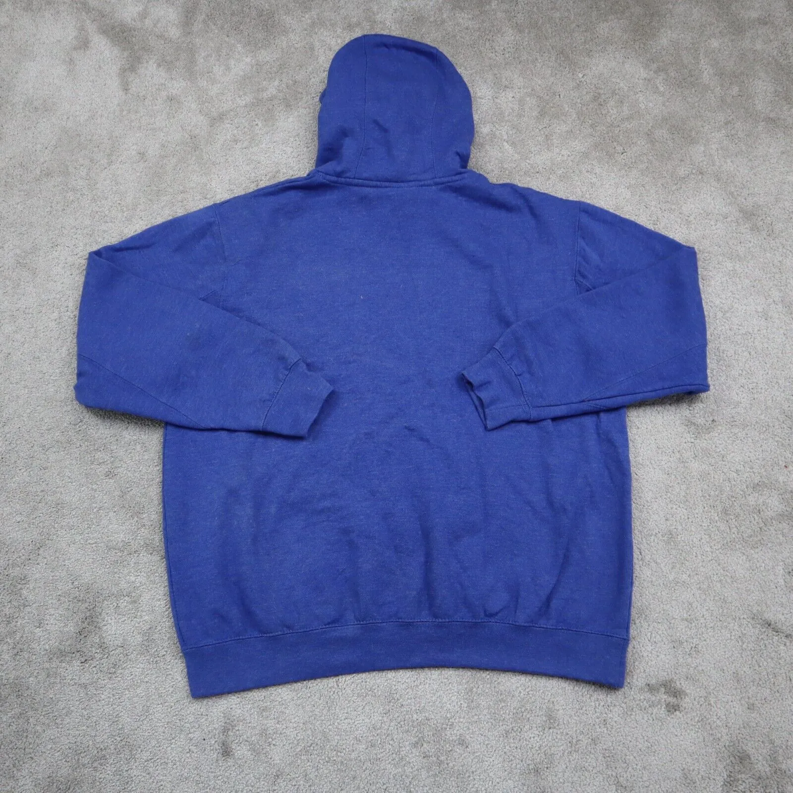 Genuine Men Pullover Hoodie Sweatshirt Long Sleeve Kangaroo Pockets Blue Size L