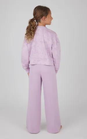 Girls Scuba Crew Pullover and Pants Set - Ink Blot Fair Orchid