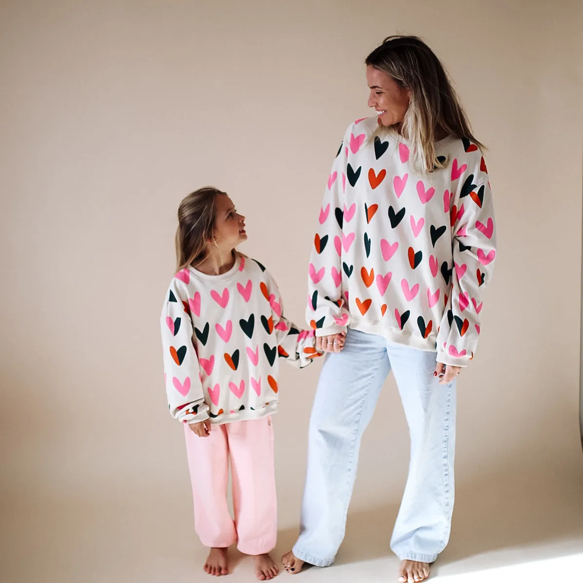 HEARTS ALL OVER | oversized drop shoulder pullover | KIDS