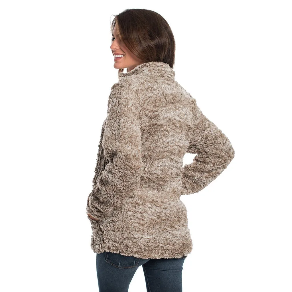 Heather Sherpa Pullover with Pockets