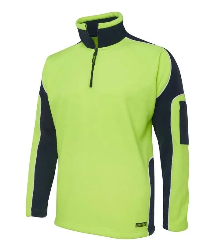 Hi Vis 4602.1 Arm Panel 1/2 Zip Polar Fleece