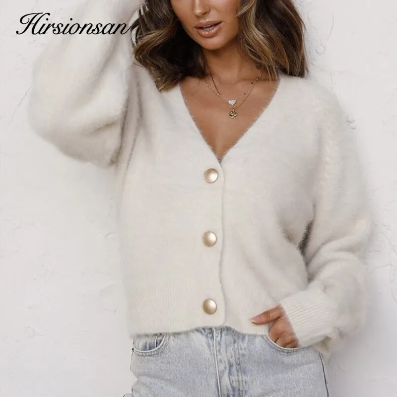 Hirsionsan Elegante Langarm Mohair Pullover