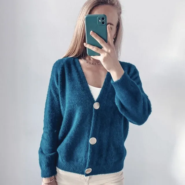 Hirsionsan Elegante Langarm Mohair Pullover