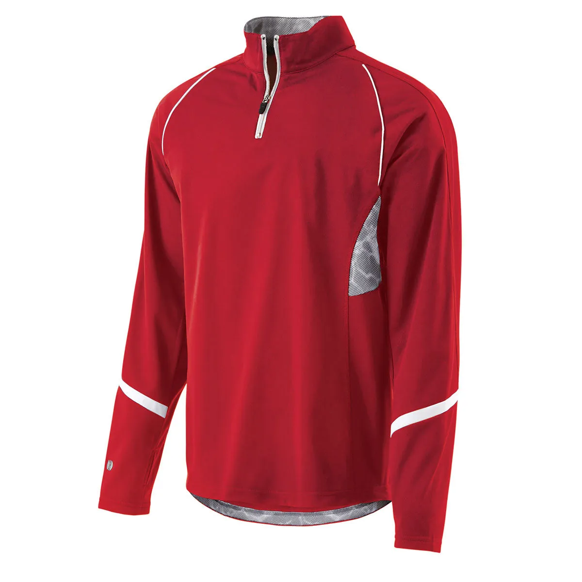 Holloway Men's Scarlet/White Quarter Zip Tenacity Pullover