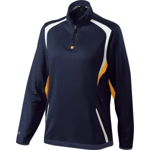 Holloway Women's Navy/Light Gold/White Quarter Zip Transform Pullover