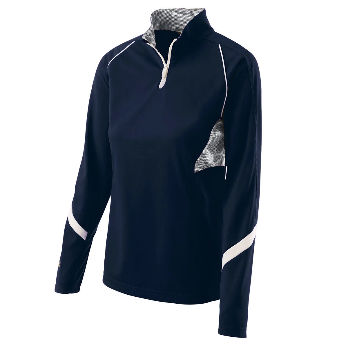 Holloway Women's Navy/White Quarter Zip Tenacity Pullover