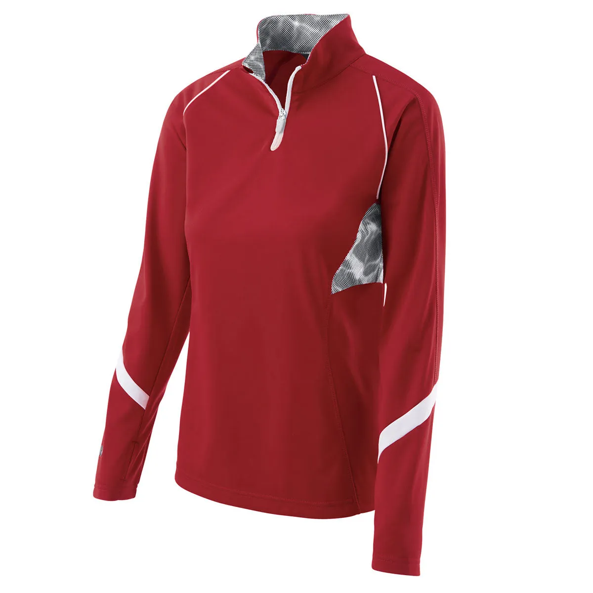 Holloway Women's Scarlet/White Quarter Zip Tenacity Pullover