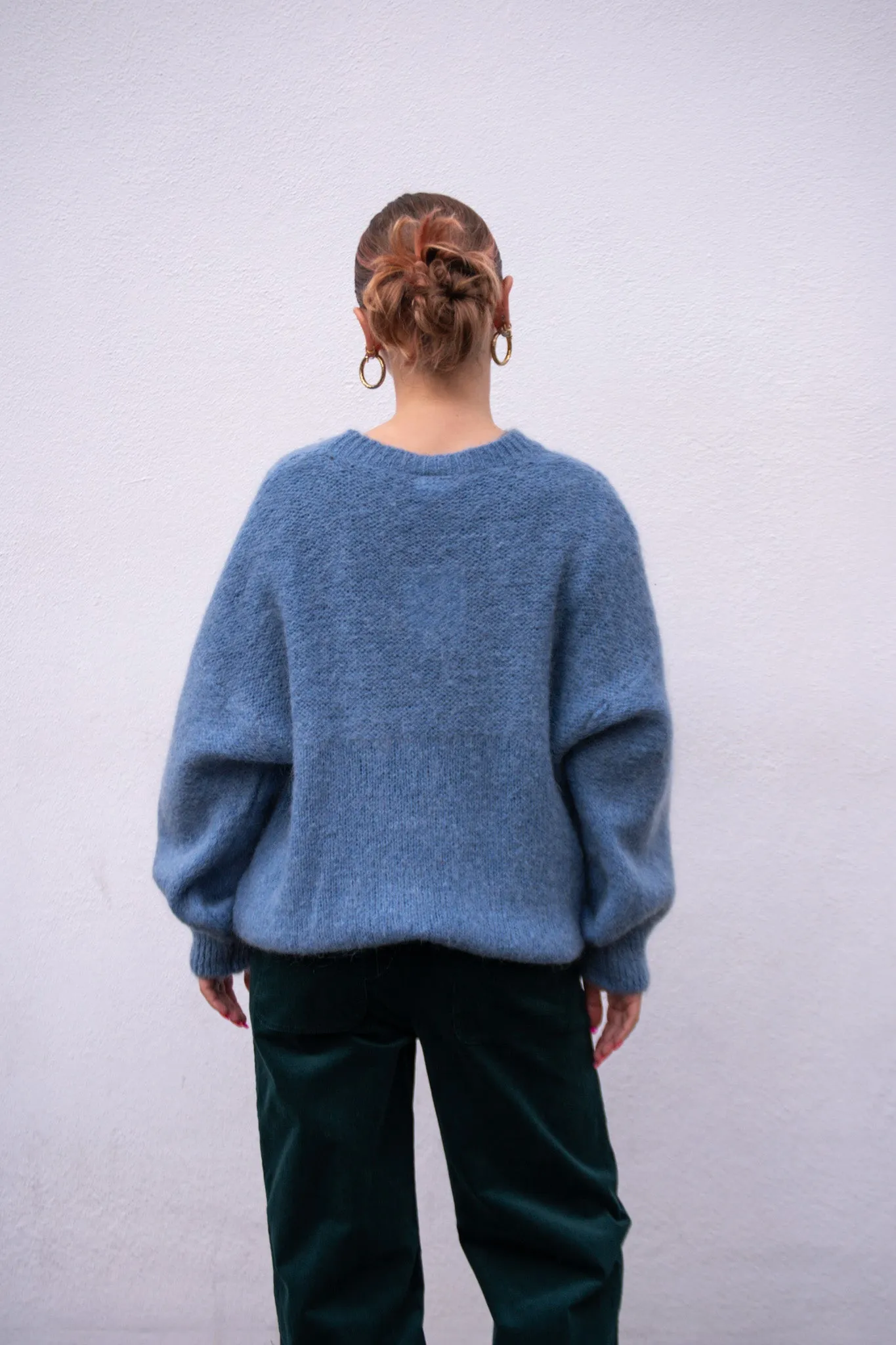 ICHI Marita Aegaen Blue Knit Pullover