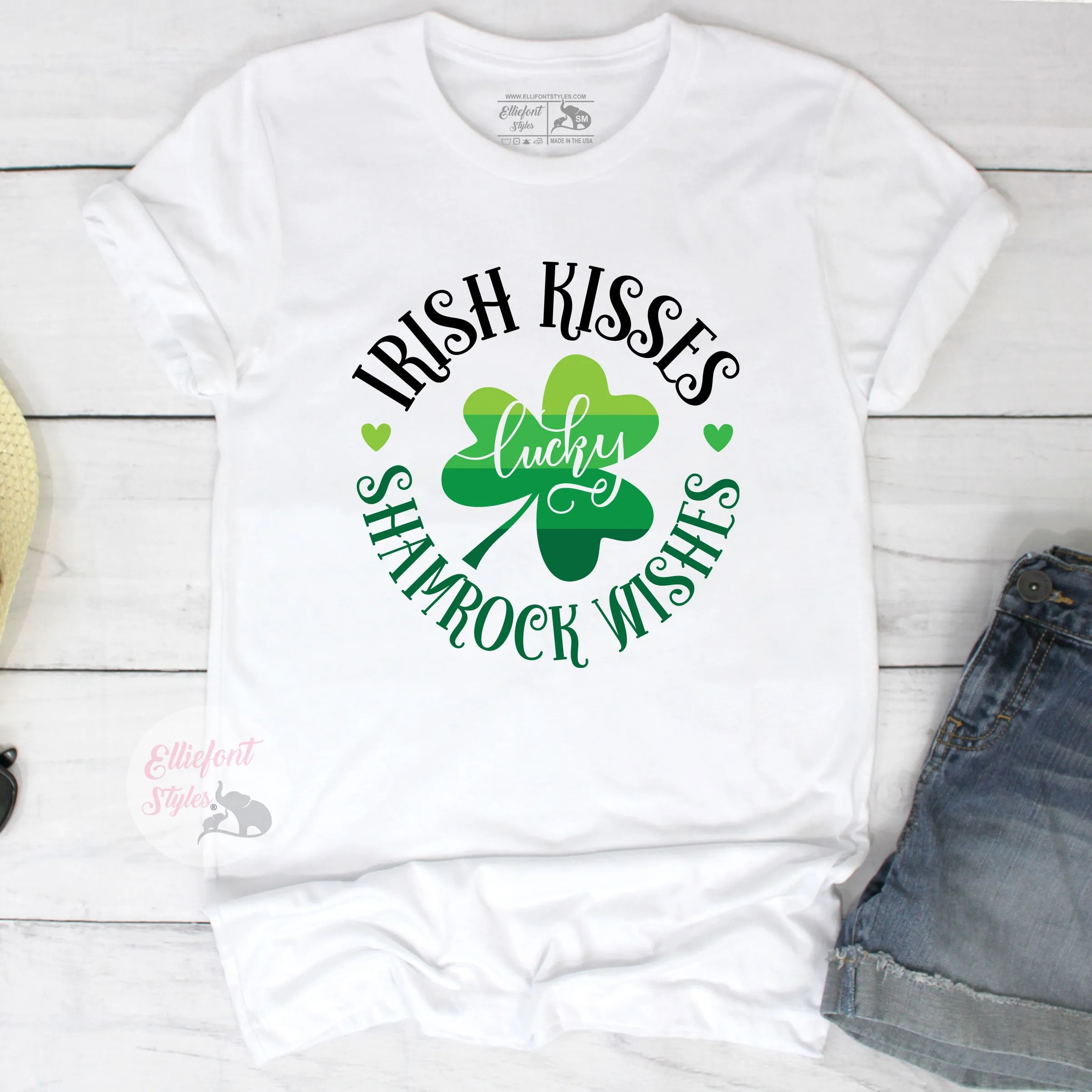 Irish Kisses Shamrock Wishes Shirt