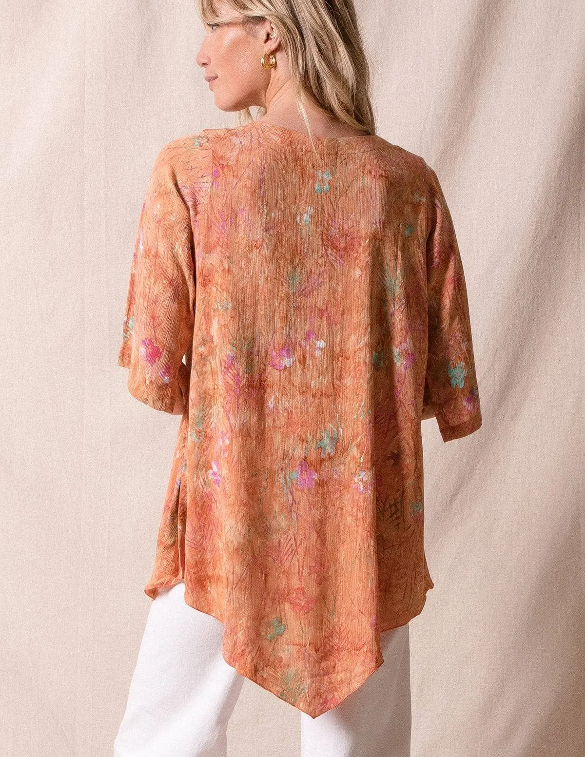 Island Batik Tunic - Apricot - XL Only