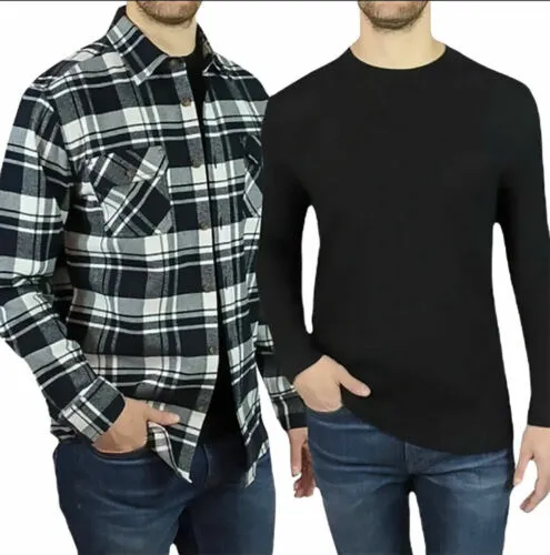 Jachs New York 2-Pack Men's Waffle Thermal & Flannel Shirt