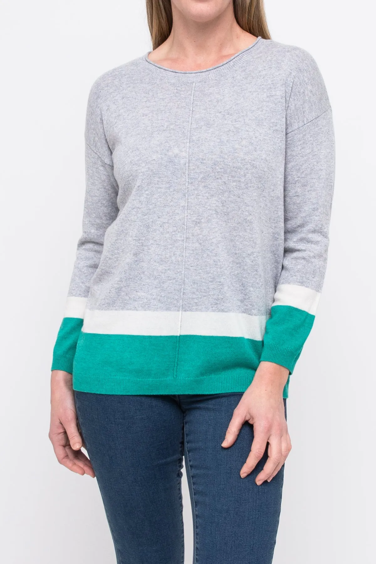 Jump Hem Stripe Pullover | Jade Combo J54611045A